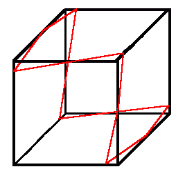 A quite short closed route crossing twelve edges of a cube once